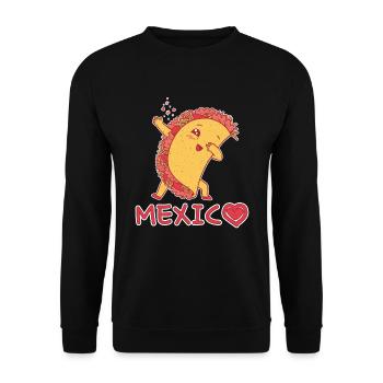 Mignon Kawaii Heart Mexico Dab Dabbing Taco - Sweat-shirt Unisexe - noir - Devant - Alina (178cm) & Michal (187cm)
