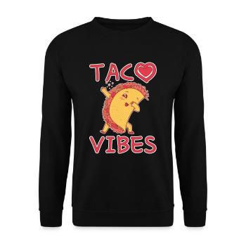 Cute Kawaii Heart Dab Dabbing Taco Vibes - Unisex Sweatshirt - black - Front - Alina (178cm) & Michal (187cm)