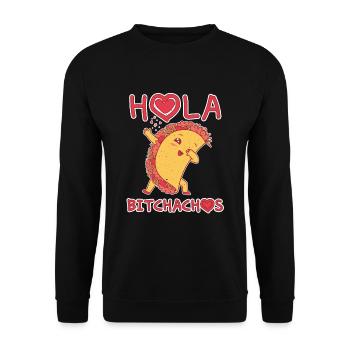 Cute Kawaii Heart Dab Dabbing Taco Hello - Unisex Sweatshirt - black - Front - Alina (178cm) & Michal (187cm)