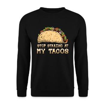 Vintage Mexican Food Mexico Staring At Taco - Unisex Pullover - Schwarz - Vorne - Alina (178cm) & Michal (187cm)