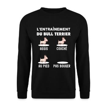 L'Entrainement Du Bull Terrier Chien De Race - Sweat-shirt Unisexe - noir - Devant - Alina (178cm) & Michal (187cm)
