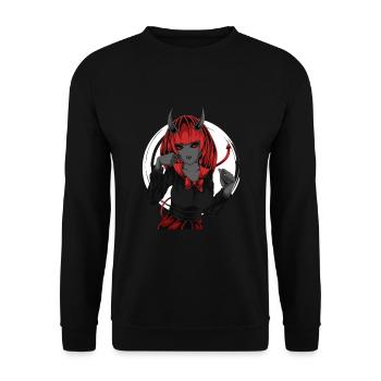 Anime Horreur Halloween Démon Fille - Sweat-shirt Unisexe - noir - Devant - Alina (178cm) & Michal (187cm)
