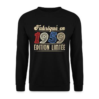 Fabriqué en 1959, Vintage cadeau d'anniversaire - Sweat-shirt Unisexe - noir - Devant - Alina (178cm) & Michal (187cm)