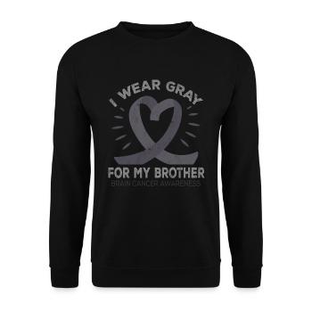 Month May Gray Ribbon Brain Cancer Awareness - Unisex Sweatshirt - black - Front - Alina (178cm) & Michal (187cm)