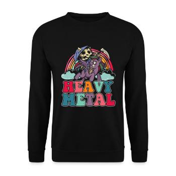 Heavy Grim Unicorn Rainbow Metal Music Lover Rock - Unisex Sweatshirt - black - Front - Alina (178cm) & Michal (187cm)