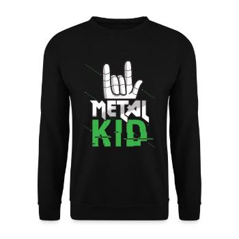 Rock Sign Rock Hand Metal Kid Music Lover Rock - Unisex Sweatshirt - black - Front - Alina (178cm) & Michal (187cm)