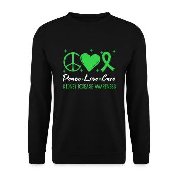 En mars, portez le Mois de la sensibilisation à la maladie des reins verts - Sweat-shirt Unisexe - noir - Devant - Alina (178cm) & Michal (187cm)
