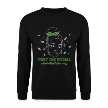 In May Wear Green Mental Health Awareness Month - Unisex Pullover - Schwarz - Vorne - Alina (178cm) & Michal (187cm)
