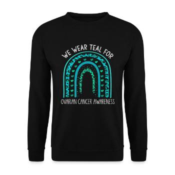 Sensibilisation au cancer de l’ovaire du ruban sarcelle de septembre - Sweat-shirt Unisexe - noir - Devant - Alina (178cm) & Michal (187cm)