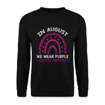 August Wear Purple Overdose Awareness Month - Unisex Pullover - Schwarz - Vorne - Alina (178cm) & Michal (187cm)