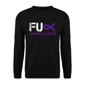 November Purple Ribbon Pancreatic Cancer Awareness - Unisex Pullover - Schwarz - Vorne - Alina (178cm) & Michal (187cm)