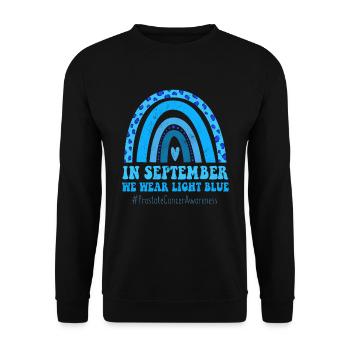 September Light Blue Prostate Cancer Awareness - Unisex Sweatshirt - black - Front - Alina (178cm) & Michal (187cm)