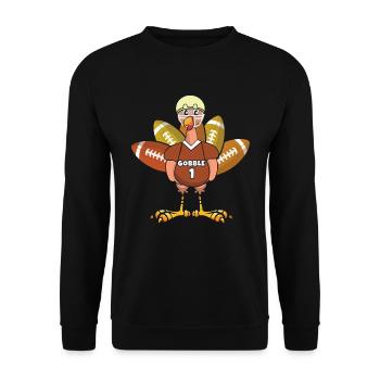 Rugby Turquie Gobble Fan de football Thanksgiving - Sweat-shirt Unisexe - noir - Devant - Alina (178cm) & Michal (187cm)