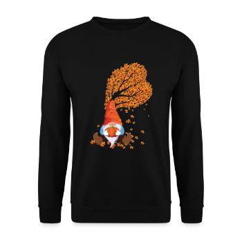 Pumpkin Gnomes Fall Thanksgiving Season Autumn - Unisex Sweatshirt - black - Front - Alina (178cm) & Michal (187cm)