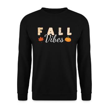 Pumpkin Fall Vibes Thanksgiving Season Autumn - Unisex Sweatshirt - black - Front - Alina (178cm) & Michal (187cm)