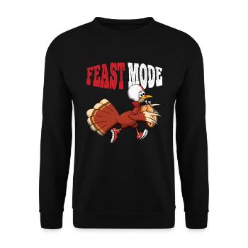Rugby Turkey Feast Football Fan Thanksgiving - Unisex Sweatshirt - black - Front - Alina (178cm) & Michal (187cm)