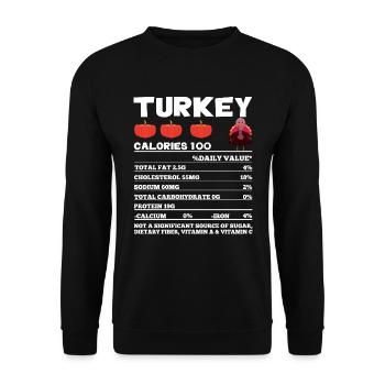 Drôle de contenu nutritionnel de la dinde Thanksgiving - Sweat-shirt Unisexe - noir - Devant - Alina (178cm) & Michal (187cm)