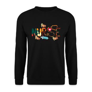 Registered Nurse Nursing Fall Autumn Thanksgiving - Unisex Sweatshirt - black - Front - Alina (178cm) & Michal (187cm)