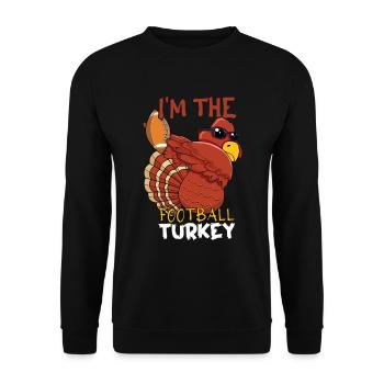 Rugby Dab Dabbing Turkey Football Fan Thanksgiving - Unisex Sweatshirt - black - Front - Alina (178cm) & Michal (187cm)