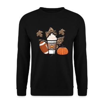 Rugby Pumpkin Lover Fall Football Fan Thanksgiving - Unisex Sweatshirt - black - Front - Alina (178cm) & Michal (187cm)