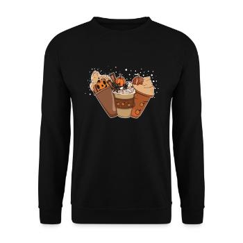 Pumpkin Drink Thanksgiving Season Autumn - Unisex Sweatshirt - black - Front - Alina (178cm) & Michal (187cm)