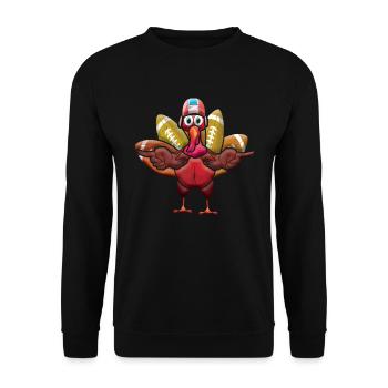 Rugby Cute Turkey And Football Thanksgiving - Unisex Sweatshirt - black - Front - Alina (178cm) & Michal (187cm)