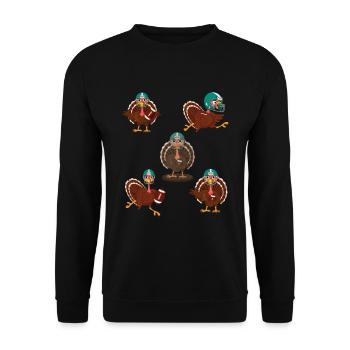 Thanksgiving Rugby Cute Turkey And Football - Unisex Sweatshirt - black - Front - Alina (178cm) & Michal (187cm)