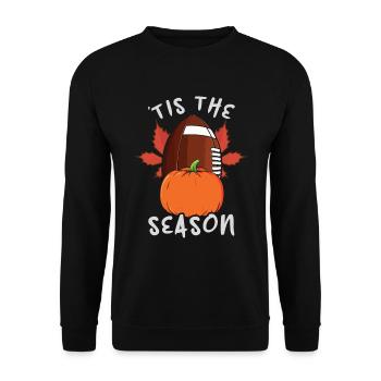 Thanksgiving Autumn Pumpkin Fall Love Football - Unisex Sweatshirt - black - Front - Alina (178cm) & Michal (187cm)
