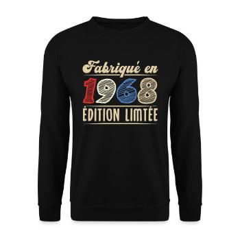 Fabriqué en 1968, Vintage cadeau d'anniversaire - Sweat-shirt Unisexe - noir - Devant - Alina (178cm) & Michal (187cm)