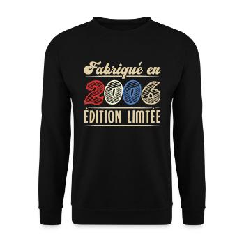 Fabriqué en 2006, Vintage cadeau d'anniversaire - Sweat-shirt Unisexe - noir - Devant - Alina (178cm) & Michal (187cm)