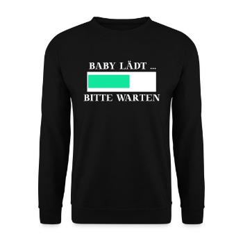 Schwanger Baby lädt Ladebalken Geschenkidee lustig - Unisex Pullover - Schwarz - Vorne - Alina (178cm) & Michal (187cm)