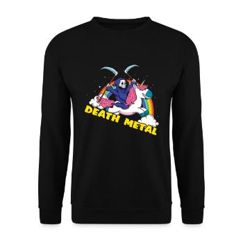 Skeleton Unicorn Rainbow Metal Music Lover - Sweat-shirt Unisexe - noir - Devant - Alina (178cm) & Michal (187cm)
