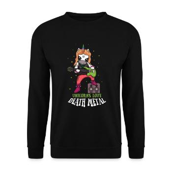 Licorne satanique Amour Metal Musique Heavy Rock - Sweat-shirt Unisexe - noir - Devant - Alina (178cm) & Michal (187cm)