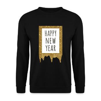 Greetings Happy New Year 2023 Hello 2023 New Year - Unisex Pullover - Schwarz - Vorne - Alina (178cm) & Michal (187cm)