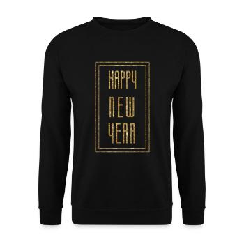 Happy Greetings New Year 2023 Hello 2023 New Year - Unisex Pullover - Schwarz - Vorne - Alina (178cm) & Michal (187cm)