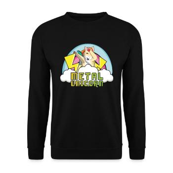 Dabbing Dab Licorne Arc-en-ciel Metal Musique Heavy Rock - Sweat-shirt Unisexe - noir - Devant - Alina (178cm) & Michal (187cm)