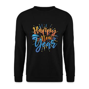 Happy New Year 2023 Hello 2023 New Year 2023 - Unisex Sweatshirt - black - Front - Alina (178cm) & Michal (187cm)