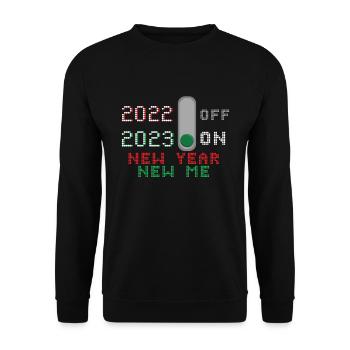Bonne année 2023 Nouvel An 2022 Off 2023 On - Sweat-shirt Unisexe - noir - Devant - Alina (178cm) & Michal (187cm)