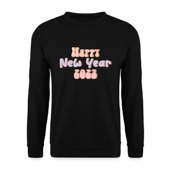 Celebrate 2023 Retro 2023 Happy New Year 2023 - Unisex Sweatshirt - black - Front - Alina (178cm) & Michal (187cm)