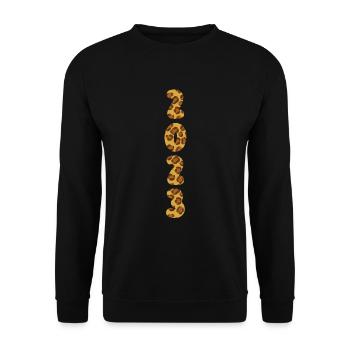 Leopard 2023 New Year 2023 Hello 2023 New Year - Unisex Sweatshirt - black - Front - Alina (178cm) & Michal (187cm)
