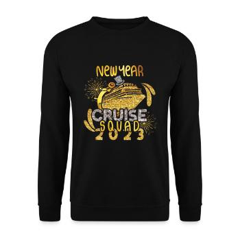 Boat New Year 2023 Hello 2023 New Year Cruise - Unisex Sweatshirt - black - Front - Alina (178cm) & Michal (187cm)