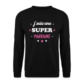 J'suis une super marraine - Sweat-shirt Unisexe - noir - Devant - Alina (178cm) & Michal (187cm)