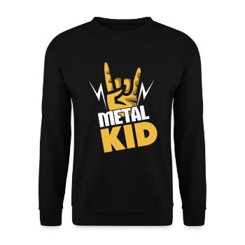 Rock Sign Rocker Hand Metal Kid Metal Lover - Unisex Pullover - Schwarz - Vorne - Alina (178cm) & Michal (187cm)