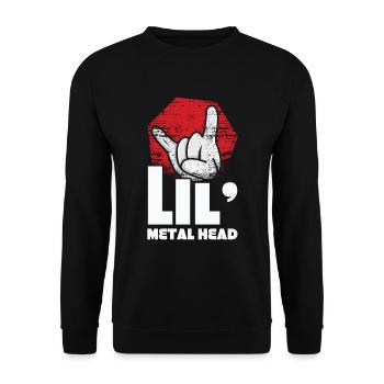 Rock Sign Rock Hand Little Metal Kid Music Lover - Unisex Sweatshirt - black - Front - Alina (178cm) & Michal (187cm)