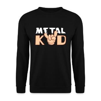 Rock Sign Rocker Hand Metal Kid Music Lover - Unisex Pullover - Schwarz - Vorne - Alina (178cm) & Michal (187cm)