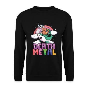 Requin Licorne Panda Chat Amour Métal Musique Rock - Sweat-shirt Unisexe - noir - Devant - Alina (178cm) & Michal (187cm)