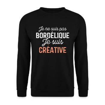 Je ne suis pas bordélique je suis créative - Sweat-shirt Unisexe - noir - Devant - Alina (178cm) & Michal (187cm)