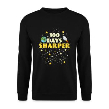 Student 100th Day Sharper Ship 100 Days Of School - Unisex Sweatshirt - black - Front - Alina (178cm) & Michal (187cm)