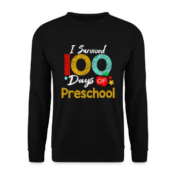 Colors Survived Preschool 100 Days Of School - Unisex Sweatshirt - black - Front - Alina (178cm) & Michal (187cm)