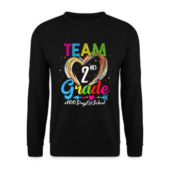 100th Day Team 2nd Grade Squad 100 Days Of School - Unisex Sweatshirt - black - Front - Alina (178cm) & Michal (187cm)